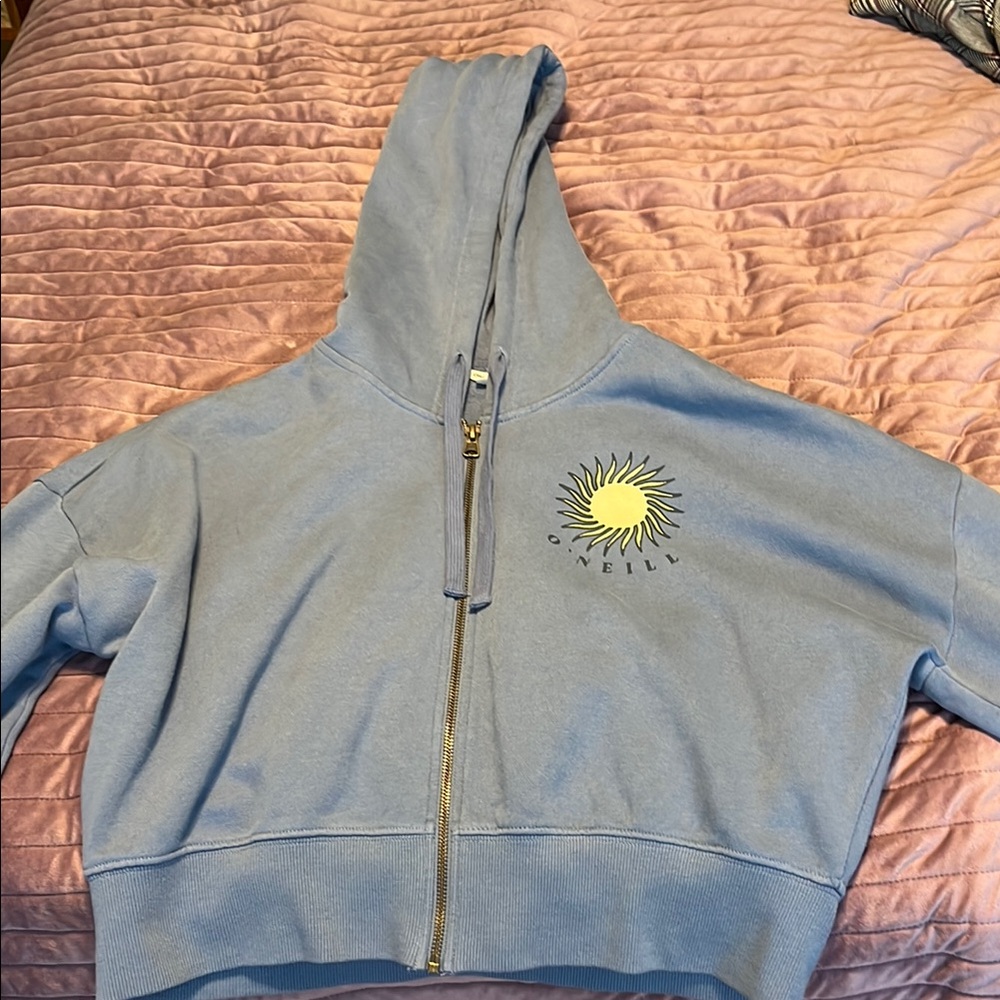 O'Neill Blue Cropped Zip-Up Hoodie